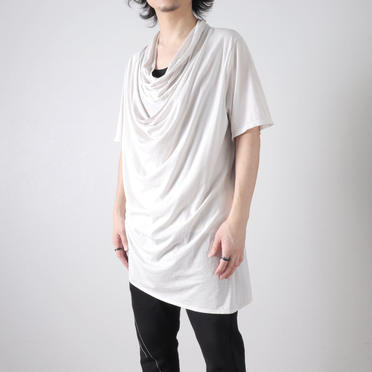 LAYERED DRAPE NECK T-SHIRT　PLASTER No.14