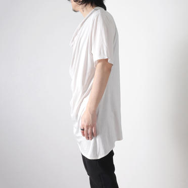 LAYERED DRAPE NECK T-SHIRT　PLASTER No.15