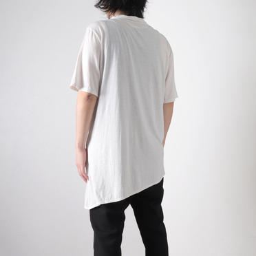 LAYERED DRAPE NECK T-SHIRT　PLASTER No.16