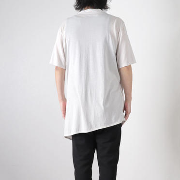 LAYERED DRAPE NECK T-SHIRT　PLASTER No.17