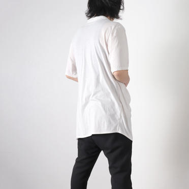 LAYERED DRAPE NECK T-SHIRT　PLASTER No.18