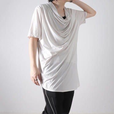 LAYERED DRAPE NECK T-SHIRT　PLASTER No.20