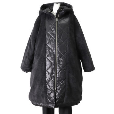 MIDIUMISOLID reversible quilting coat　BLACK No.10