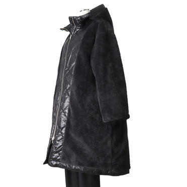 MIDIUMISOLID reversible quilting coat　BLACK No.11