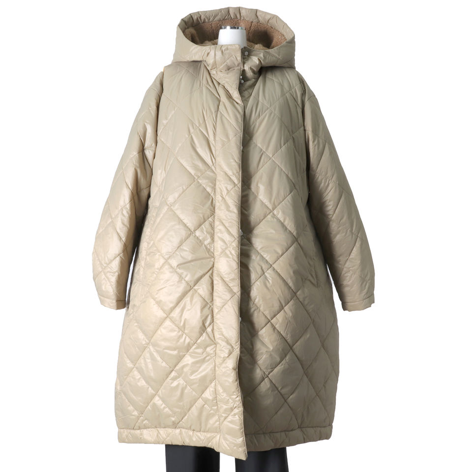 MIDIUMISOLID reversible quilting coat　BEIGE