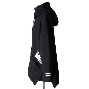 Asymmetry Layered Hoodie　BLACK No.3