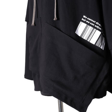 Asymmetry Layered Hoodie　BLACK No.14