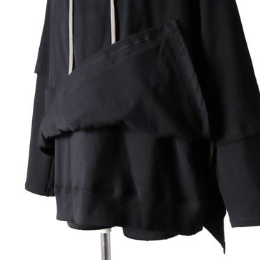 Asymmetry Layered Hoodie　BLACK No.16