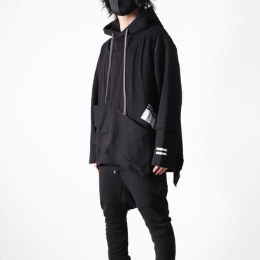 Asymmetry Layered Hoodie　BLACK No.20