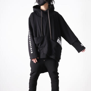 Asymmetry Layered Hoodie　BLACK No.25