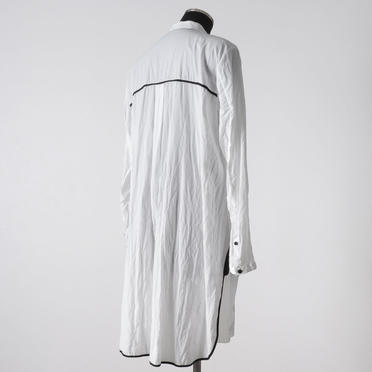 Wジョーゼット ロングシャツ　WHITE No.7