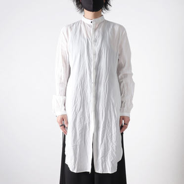 Wジョーゼット ロングシャツ　WHITE No.17