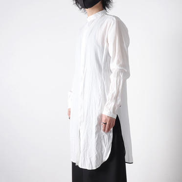 Wジョーゼット ロングシャツ　WHITE No.18