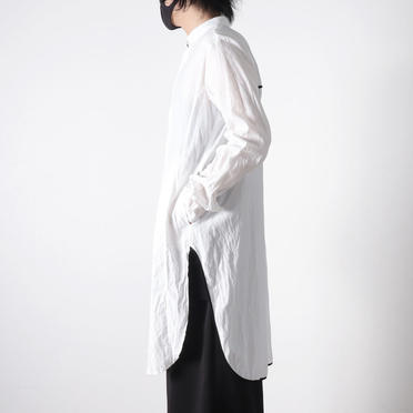 Wジョーゼット ロングシャツ　WHITE No.19