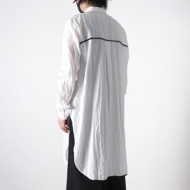 Wジョーゼット ロングシャツ　WHITE No.20