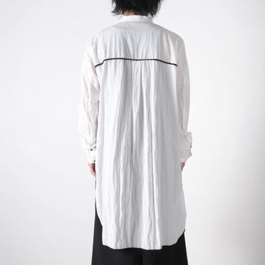 Wジョーゼット ロングシャツ　WHITE No.21