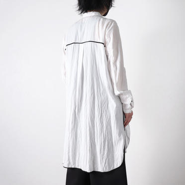 Wジョーゼット ロングシャツ　WHITE No.22