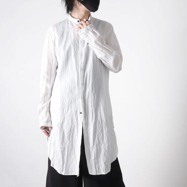 Wジョーゼット ロングシャツ　WHITE No.26