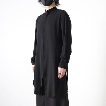 Wジョーゼット ロングシャツ　BLACK No.18