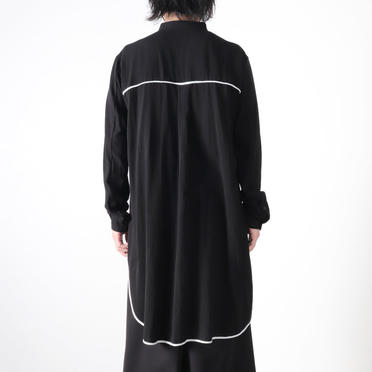 Wジョーゼット ロングシャツ　BLACK No.20