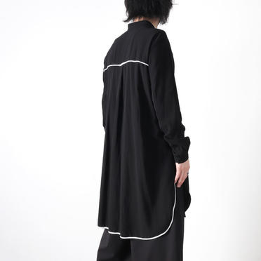 Wジョーゼット ロングシャツ　BLACK No.21