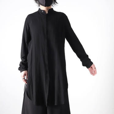 Wジョーゼット ロングシャツ　BLACK No.22