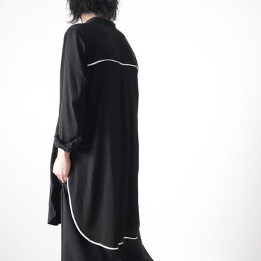 Wジョーゼット ロングシャツ　BLACK No.24