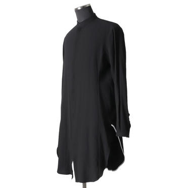 Wジョーゼット ロングシャツ　BLACK No.2