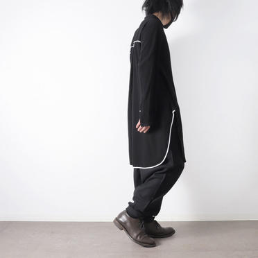 Wジョーゼット ロングシャツ　BLACK No.26