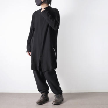 Wジョーゼット ロングシャツ　BLACK No.25