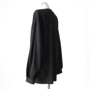 MIDIUMISOLID neck gather point long wide T　BLACK No.4