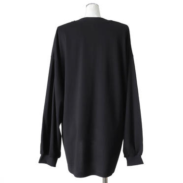 MIDIUMISOLID neck gather point long wide T　BLACK No.5