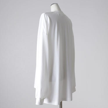 MIDIUMISOLID neck gather point long wide T　WHITE No.4
