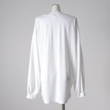 MIDIUMISOLID neck gather point long wide T　WHITE No.5