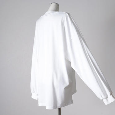 MIDIUMISOLID neck gather point long wide T　WHITE No.6