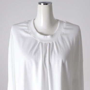MIDIUMISOLID neck gather point long wide T　WHITE No.7