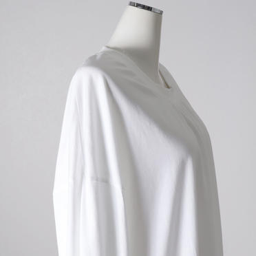 MIDIUMISOLID neck gather point long wide T　WHITE No.8