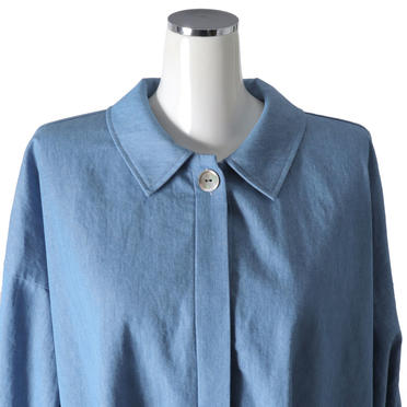 denim wide tunic shirt　L.BLUE No.7