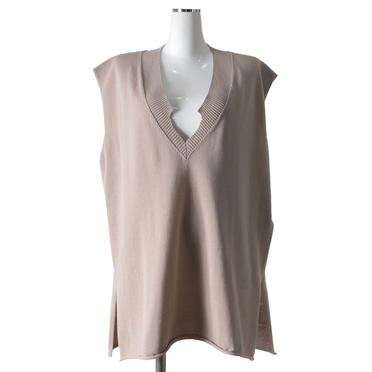 MIDIUMISOLID deformed V neck vest　BEIGE No.1