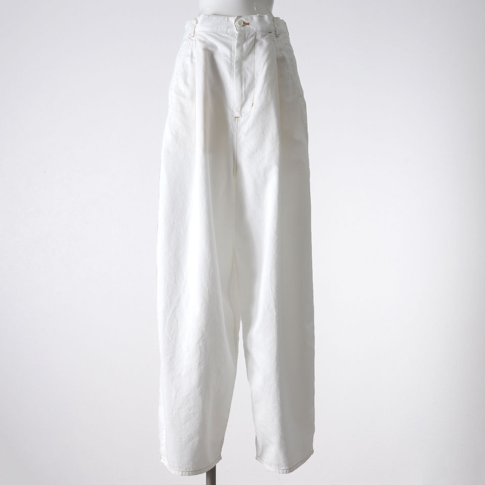 MIDIUMISOLID cocoon denim PT　WHITE