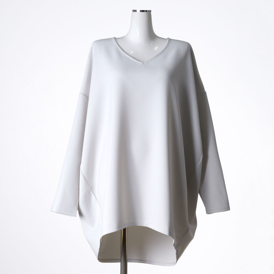 v neck cocoon P/O　L.GRAY