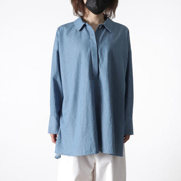 denim wide tunic shirt　L.BLUE No.11