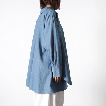 denim wide tunic shirt　L.BLUE No.12