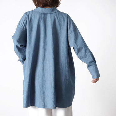 denim wide tunic shirt　L.BLUE No.14