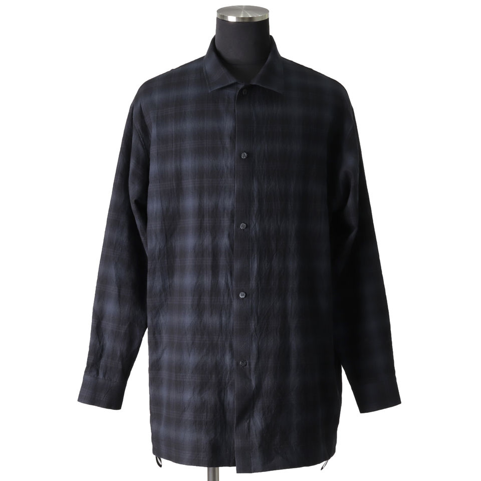 Checked Long Sleeve Shirts　BK×GY