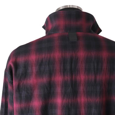 Checked Long Sleeve Shirts　BK×RED No.9