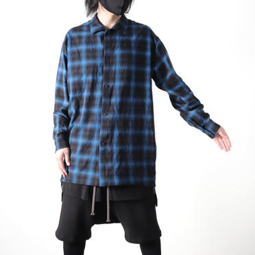 Checked Long Sleeve Shirts　BK×BLUE No.19