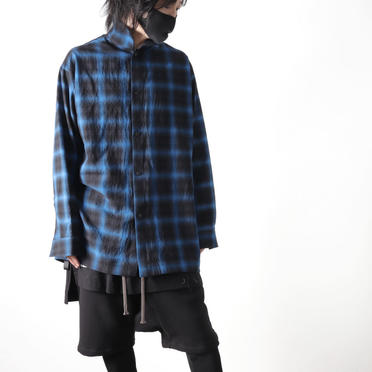 Checked Long Sleeve Shirts　BK×BLUE No.22