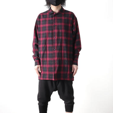 Checked Long Sleeve Shirts　BK×RED No.13