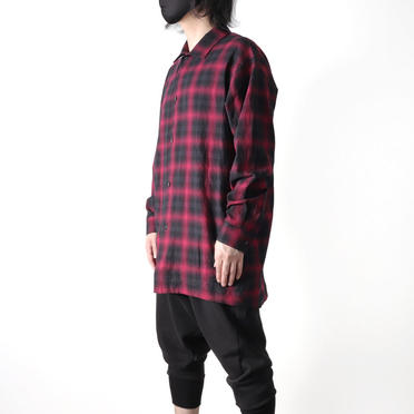 Checked Long Sleeve Shirts　BK×RED No.14